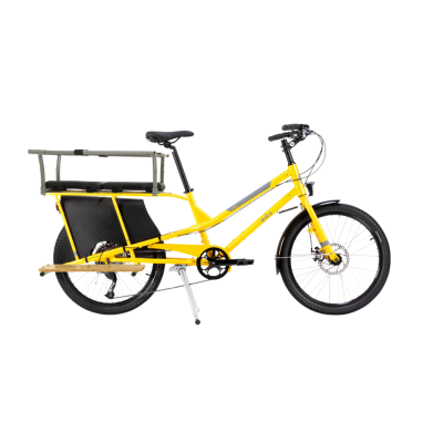 Vélo cargo Yuba Kombi Family jaune – Saint-Égrève
