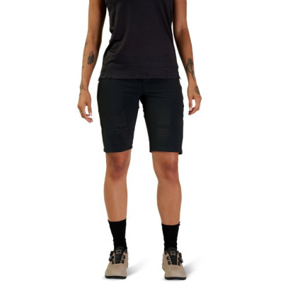 Short VTT femme Fox Flexair noir léger, respirant et technique