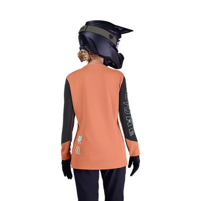 Maillot VTT Fox Defend Elevated Femme Corail Manches Longues