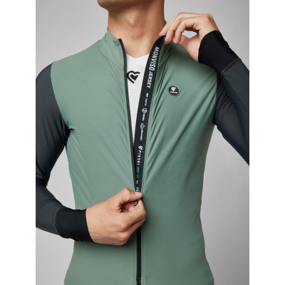 Maillot vélo homme Pissei Monviso kaki manches longues