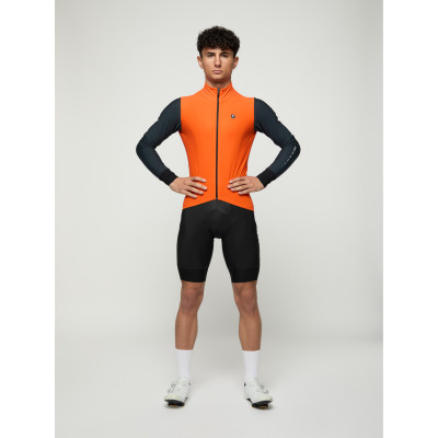 Maillot vélo homme Pissei Monviso orange gris manches longues
