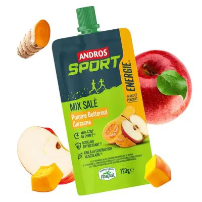 Gourde Andros Sport salée 120g – Pomme Butternut Curcuma