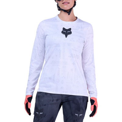 Maillot VTT Femme Fox Ranger Lunar SE Blanc Réfléchissant