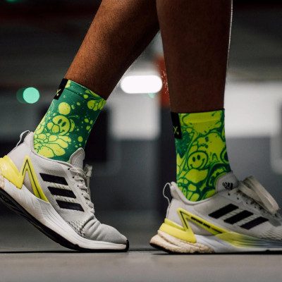 Chaussettes SOX Neon Slide Jaune vélo running