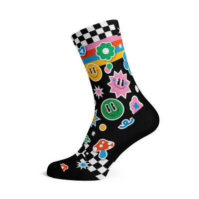 Chaussettes Sox Sticker Noir Coloré – Style & Confort