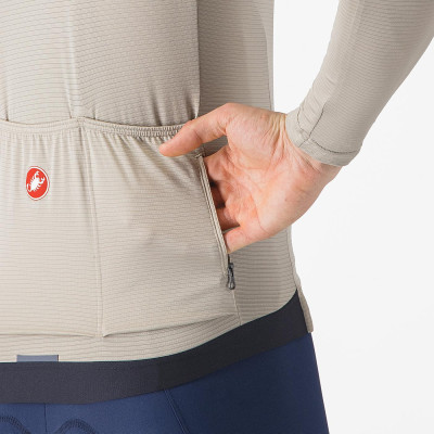 Maillot Castelli Espresso LS – Thermique & respirant vélo beige Maillot Castelli Espresso LS – Thermique & respirant vélo beige