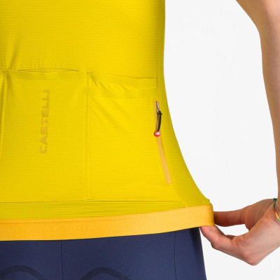 Maillot Castelli Espresso 2 W Jaune – Femme vélo été Maillot Castelli Espresso 2 W Jaune – Femme vélo été