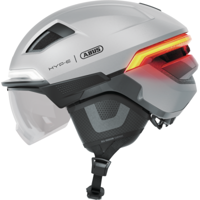 Casque ABUS HYP‑E ACE Gris – Urbain LED & Clignotants VAE