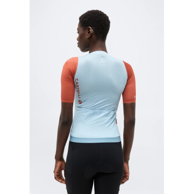 Maillot Castelli Corretto W Femme – Bleu/Paprika Vélo Route