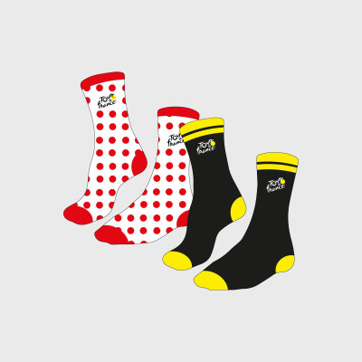 Chaussettes Tour de France Jaune & Pois – Coton Premium