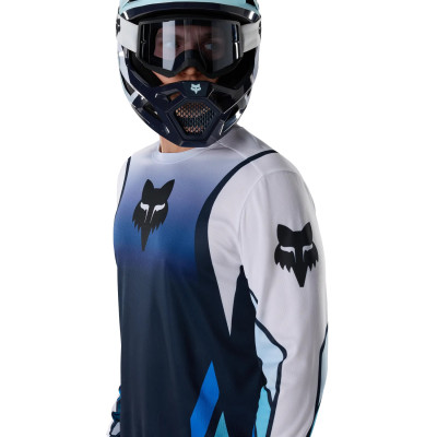 Maillot Fox Ranger Foudry LS Bleu/Blanc – VTT Homme