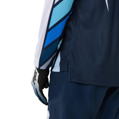 Maillot Fox Ranger Foudry LS Bleu/Blanc – VTT Homme