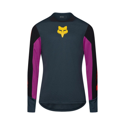 Maillot VTT Fox Defend Création Bleu Rose – Résistant & Respirant