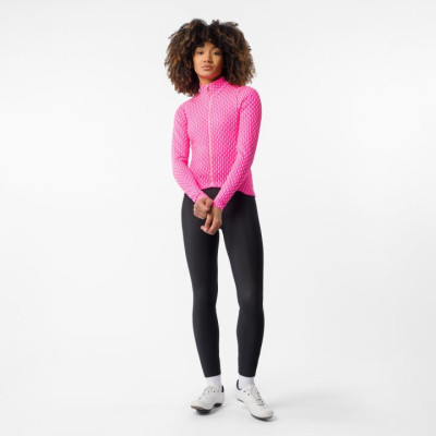 Maillot Castelli Ventra W Femme Thermique Vélo Route Rose Fluo